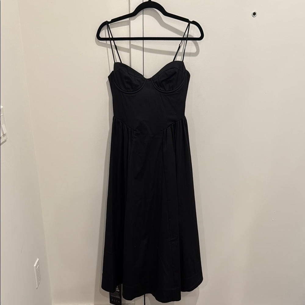 Astr Black Spaghetti Strap Midi (New)